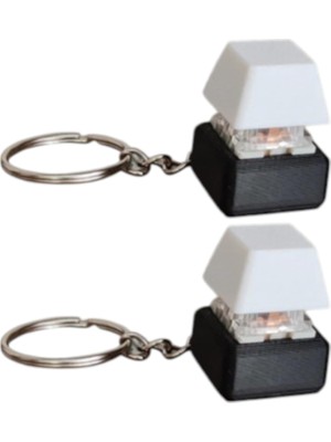 Zemira Aee® 2 Adet Switch Tuş Anahtarlık – Tıklamalı Mekanik Tuşlu Stres Atıcı Anahtarlık, Siyah, Çan