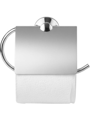 Zemira Metal Tuvalet Kağıtlığı | Gümüş Renk Kapaklı Wc Kağıt Askısı | 10X12 cm Banyo Aksesuarı