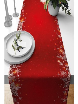 Zemira Viva Kırmızı Yeniyıl Yılbaşı Noel Christmas Runner Masa Örtüsü 40X140CM RNR632