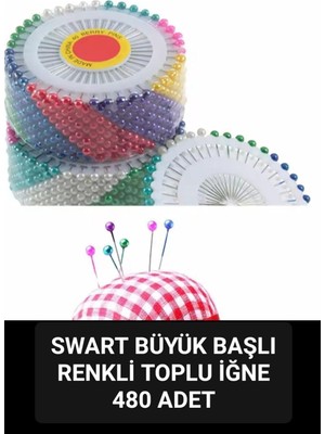 Zemira Swart Büyük Başlı Toplu Iğne 480 Adet Türban&şal Için Pratik Sabitleyici