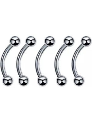 Zemira Çelik 5'li Set Kaş Rook Piercing, Gri