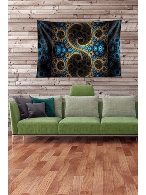 Zemira Pelangi Hare Desenli Tutmaz Kadife Kumaş Duvar Örtüsü Duvar Halısı Tapestry YWLL435, 70 x
