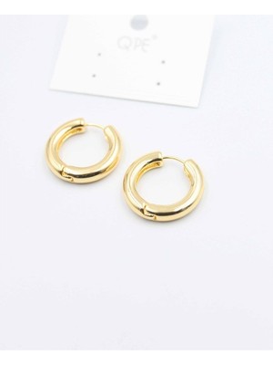 Royaleks Metal Halka Küpe 2cm - Altın