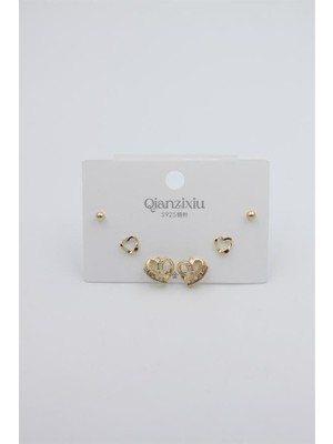 Royaleks Çoklu Set Küpe - Altın