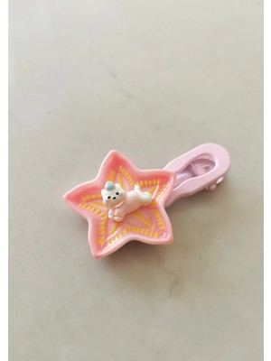 Halley Concept Meyve Detaylı Sevimli Hayvancık Figürlü Çocuk Tokası 6x4 cm Pembe