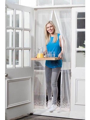 Hereveoyuncak Mıknatıslı Manyetik Kapı Sinekliği Sineklik Tülü Perde (60CM x 210CM 2 Adet Tüül)