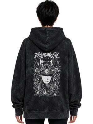 Sevbano Babymetal Rock Metal Müzik Grubu Baskılı Unisex Oversize Premium Yıkamalı Hoodie Sweatshirt