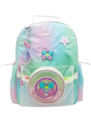 Eastpak Chımola Butterfly Yeşil-Pembe Sırt Çantası 17" CHM-CN0068-3