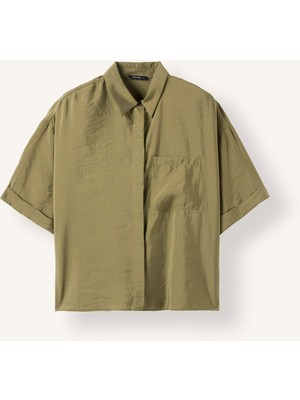 DeFacto Overshirt Fit Modal Tek cepli Kısa Kollu Gömlek I7410AX26HS