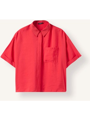 DeFacto Overshirt Fit Modal Tek cepli Kısa Kollu Gömlek I7410AX26HS