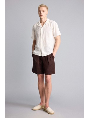 DeFacto Baggy Fit Pilili Bermuda Şort I2245AX26SM