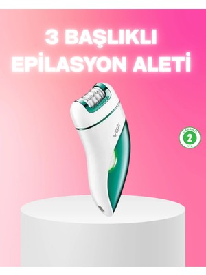 Brf Store Lizbon Center 3 In 1 Epilatör Metal Başlıklı Ipx5 Su Geçirmez 90 Dakika Şarjlı Epilasyon Cihazı
