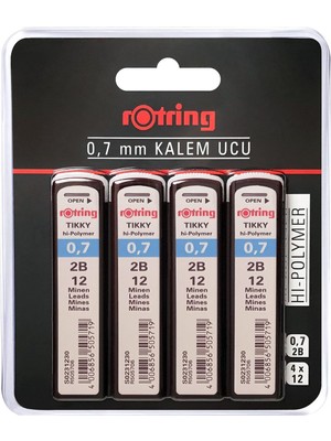 Brf Store Lizbon Center Rotring Tikky Hi-Polymer Mekanik Kurşun Kalem Ucu, 0,7mm, 2b, 4'lü Blister