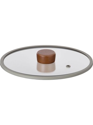 Brf Store Lizbon Center Neoflam Fika 24CM Düz Silikon Çerçeveli Cam Kapak Gri