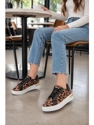 Mevese Elora Bağcıklı Konfor Taban Kadın Sneaker – Kahverengi