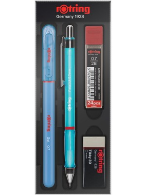 Rotring Visuclick 0.7 mm Mavi Mekanik Kurşun Kalem Seti Ergonomik Tasarım ve Uzun Ömürlü Mekanizma