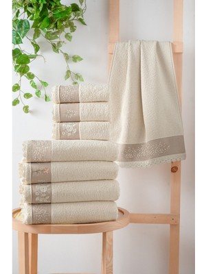 Arliva Natural Bukle Nak. Dantelli 2'li Set 50X85/70X140