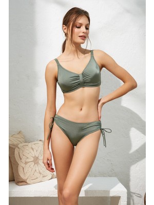 Pierre Cardin Curly Soft Pedli Toparlayıcı Bikini Haki 221219
