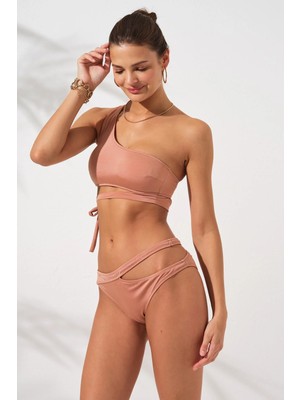 Pierre Cardin Iconic Tek Omuz Bağlamalı Bikini Bronz 231227