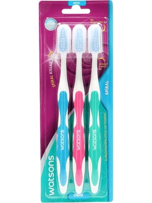 Watsons Spiral Diş Fırçası Orta 3'lü (7'li Paket)