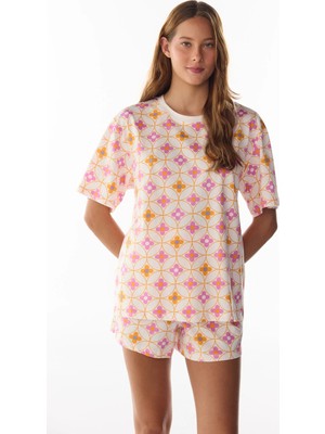 Penti Flora Çiçekli Kısa Kollu Şort Pijama Takımı