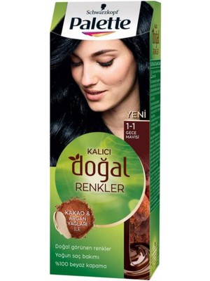 Palette Doğal Renkler 1.1 Gece Mavisi Kutu Saç Boyası (7'li Paket)