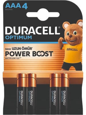 Duracell Optimum Power Boost Aaa Ince Pil 4'lü (8'li Paket)