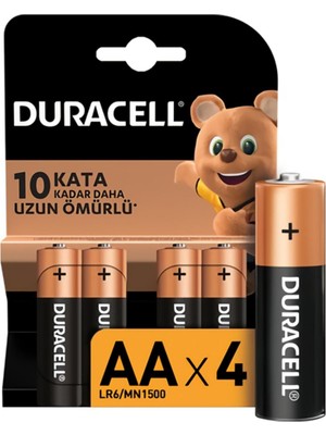Duracell Aa Kalem Pil 4'lü (4'li Paket)