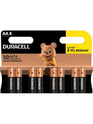 Duracell Aa Pil 6 + 2 (4'li Paket)