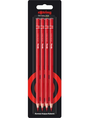 Rotring Kırmızı Kopya Kalemi 4'lü Paket Renkli Kurşun Kalemler için Pratik Yazım Aracı