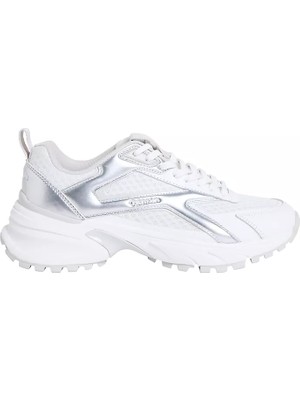 Calvin Klein Kadın Yüksek ve Ortopedik Tabanlı File Detaylı Beyaz Sneaker HW0HW03140-05Y