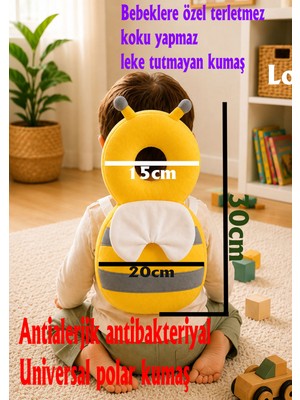 Teknor Bebek Kafa Koruma Yastığı Arı Model 20X30 Ebat Sarı-Gri