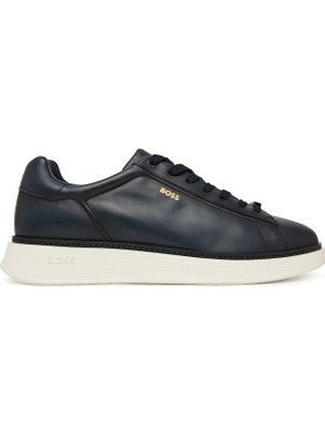 Boss Erkek Yumuşak Deri Bağcıklı Süper Hafif Dış Taban Lacivert Sneaker 50568773-401