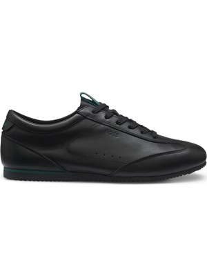 Boss Erkek Karbon Fiber Detaylı Rahat Tabanlı Hakiki Deri Siyah Sneaker 50570018-003