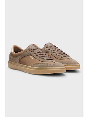 Boss Erkek Marka Logolu Rahat Taban Bağıcıklı Kahverengi Sneaker 50567947-265