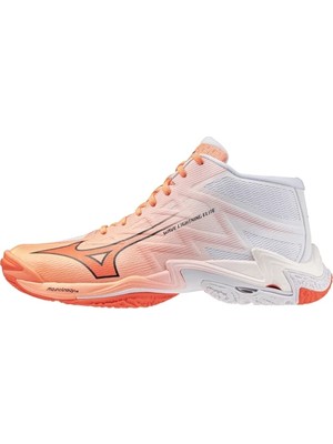 Mizuno Wave Lightning Elite Mıd Erkek Voleybol Ayakkabısı Turuncu / Beyaz