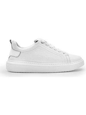 Beyaz 100%HAKIKI Deri Erkek Spor Sneaker Ortopedik Tabanlı VT27