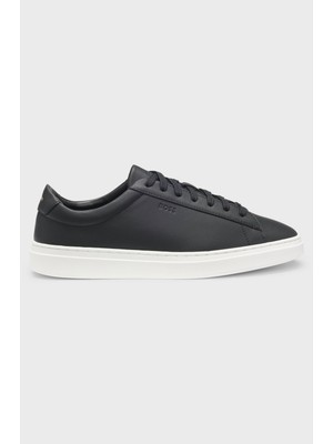 Boss Erkek Şerit Dikiş Detaylı Hakiki Deri Siyah Sneaker 50552853-002