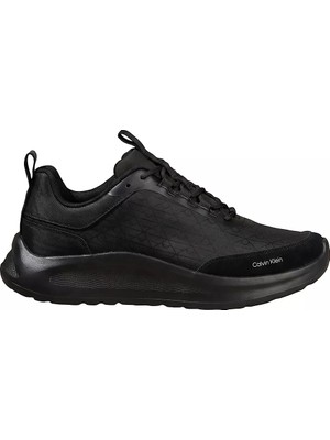 Calvin Klein Erkek Kalın Topuk Deri Bağcıklı Rahat Taban Siyah Sneaker HM0HM02343-0GJ