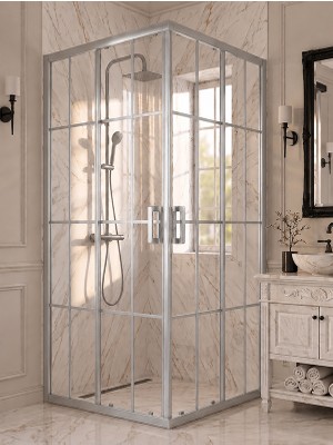 Waterline Kare Krom Profil Karolaj Desen 5 mm Temperli Cam H190 cm