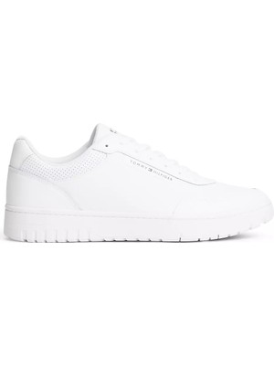 Tommy Hilfiger Erkek Deri Bağlamalı Rahat Taban Düz Model Beyaz Sneaker FM0FM05927-YBS