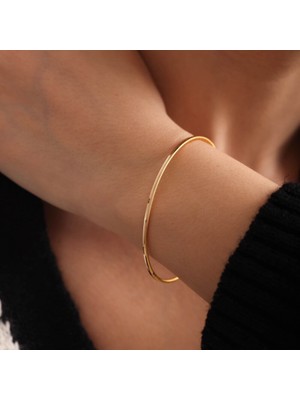 Sembol Gold 14 Ayar 2 mm Oluklu Ajda Altın Bilezik