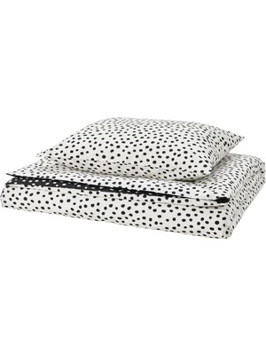 IKEA Björkgramal Siyah-Beyaz 150X200/50X60 cm Tek Kişilik Nevresim Seti