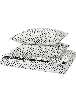 IKEA Björkgramal Siyah-Beyaz 240X220/50X60 cm Çift Kişilik Nevresim Seti