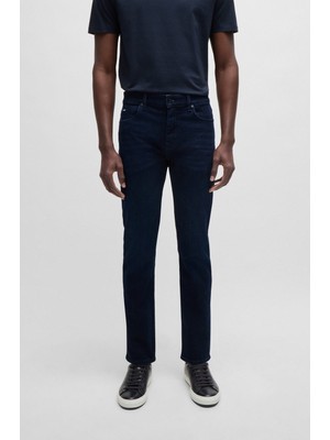 Boss Erkek Denim Düğme Kapamalı Slim Fit Dar Paça Lacivert Jeans 50523239-415