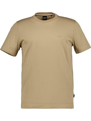 Boss Erkek Regular Fit Kısa Kollu Düz Bisiklet Yaka Açık Kahve T-Shirt 50468347-252