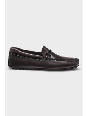 Boss Erkek Logo Işlemeli Metal Halkalı Dikiş Detaylı Deri Kahverengi Sneaker 50548100-205