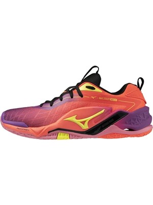 Mizuno Wave Stealth Neo 2.1 Unisex Hentbol Ayakkabısı Turuncu / Mor
