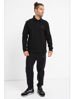 Boss Erkek Dokuma Polo Yaka Kısa Kol Günlük Siyah Polo Yaka T-Shirt 50524620-001