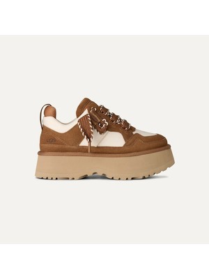 UGG Kadın Platform Yastık Tabanlı Süet Detaylı Taba Sneaker 1171541-CHESTNUT